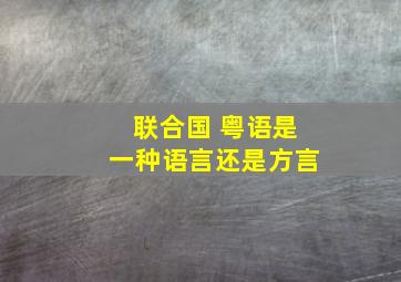 联合国 粤语是一种语言还是方言